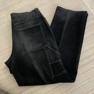 Vintage Y2K Koman Jeans Mens 36x34 Relaxed Black Textured Carpenter Pockets